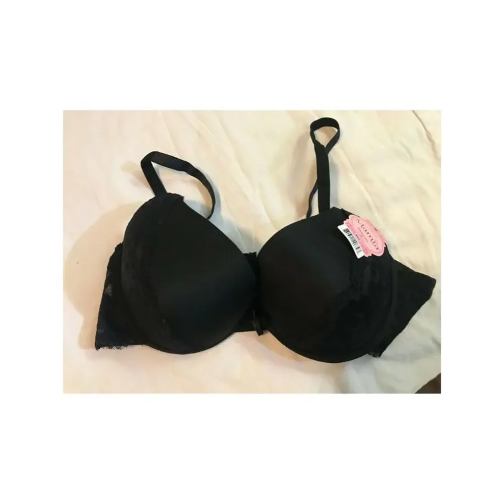 MAMIA Intimates Black Adjustable Lace Solid Everyday Underwire Bra Size: 40C